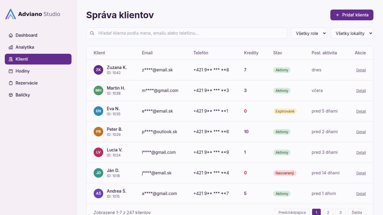 Správa klientov a používateľov
